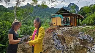 The excavator To dig foundations for farmers and their wives to build embankments against rain.
