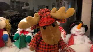 9 days until Christmas 2025 2 creature comfort plush foot tapping Canadian moose 