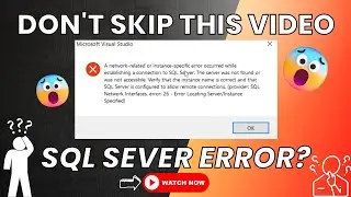 How to solve SQL SERVER ERROR?? DataBase is not showing in Visual Studio😱Solve in 2 STEPS😎#tutorial