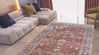 POWER-LOOM RUGS | ARC3 RED NAVY