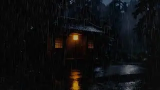 Rainy Forest Cabin at Night 🌧 Soothing Rain Sounds for Sleeping