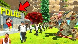 SHINCHAN ESCAPE POLICE PRISON with CHOP and HAMID-T ARMY in ANIMAL REVOLT BATTLE SIMULATOR