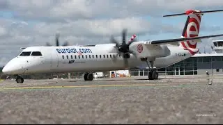 Bombardier Dash 8Q-400 Eurolot Start-Up & Take-Off at Bern Airport