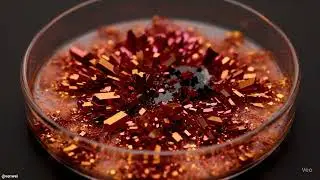 Metal Reaction 💎🌹: Relaxing AI crystals and flowers formation 🧪✨ #ASMR #Shorts #Satisfying #AILab