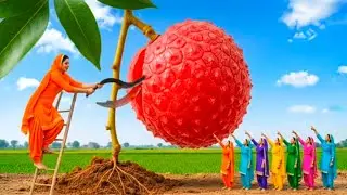 Village Fruit Fiesta: Giant Glass Bowl LayeredStrawberry & Guava Fun!