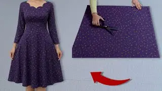 ✂️ Only 2 Cuts &ndash; Beautiful Dress in 1 Hour | 😱 No Pattern! Stunning Dress Anyone Can Sew