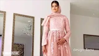 handmade wedding dress by Cortesia vintage pink hijab style handgemaakt bruidsmode