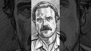 HOPPER | DAVID HARBOUR | STRANGER THINGS 🎩✏️✨ #slavakhaar #strangerthings #art #davidharbour