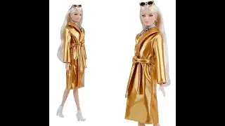 ELENPRIV Matte gold patent coat for 1/6 fashion doll /Лаковый плащ золотистого цвета для куклы 29 см