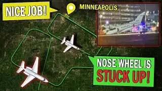 Hawker Jet LANDS WITHOUT NOSE GEAR | Emergency at Minneapolis!