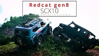 RedCat gen8 Scout II waterproof test and SCX10 Adventure Trail 4x4 off road truck RC Crawler Extreme