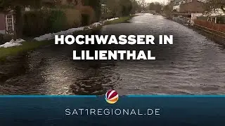 Hochwasser-Lage in Lilienthal bei Bremen weiter angespannt