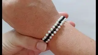 PULSERA EL&Aacute;STICA de BOLAS/super f&aacute;cil.