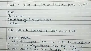 Write a letter to librarian to issue some books | Letter Writing