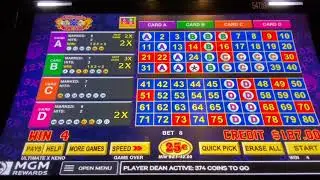 4-Card Ultimate X Keno Aria Las Vegas