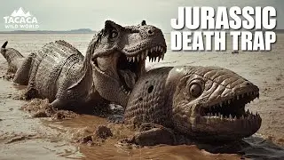 Jurassic Salt Lake Feast: Allosaurus vs. the 6-Meter Armored Giant Fish (Predator Trap)