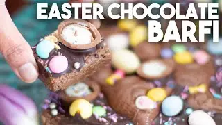 Easter Chocolate Barfi | Easy Chocolate fudge | Kravings