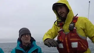 Our Expedition Leader Explaining Icebergs and Glaciers in Svalbard Norway