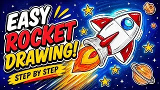 🚀 Easy Rocket Drawing for Kids | Space Theme Drawing Step by Shivani kumari