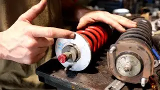 We installed Nissan coilovers into Nicks Starlet (cheap)