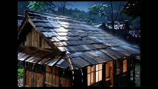 Warm Wooden Cabin in Night Rain 🌧️ | Relaxing Rain Sounds for Deep Sleep & Peaceful Night