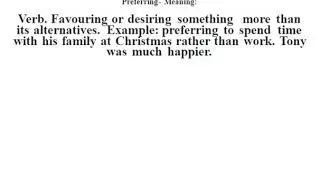 Preferring definition | Preferring meaning