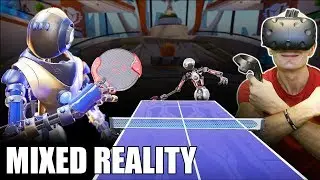 RACKET FURY VR GAMEPLAY & GIVEAWAY! | HTC Vive + TPCAST Mixed Reality Table Tennis