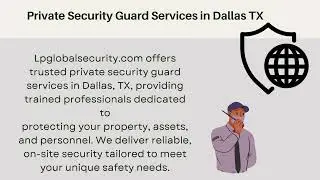 Private Security Guard Services in Dallas TX