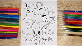 Pokemon Coloring Pages Pikachu and Eevee