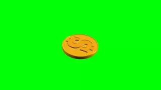 Dollar Coin Green Screen