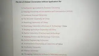 List of universities for scholarship in China without application fees