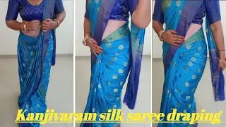 How to make parfect side hips -sholder pleats & Slim look/saree draping in kanjivaram silk saree 