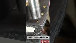 riveting brake lining manually #truck #brake #lining #mechanic #job TjAutoCare #shorts