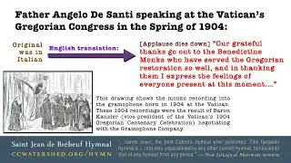 Rec. 1904 &bull; Fr. De Santi (ghostwriter of 1903 &ldquo;motu proprio&rdquo;) calls Dom Pothier &ldquo;Master of us all&rdquo;