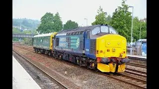 37405 pushing 975025 Caroline powers up at Totnes   29/05/18