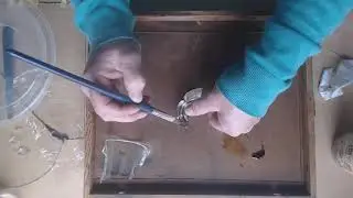 Traditional, lacquer based kintsugi, applying glass lacquer