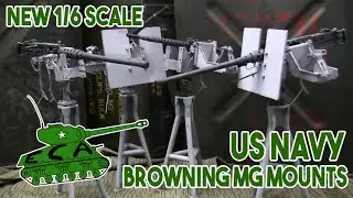 1/6th scale USN Browning MGs w/ navy cradles and tripods