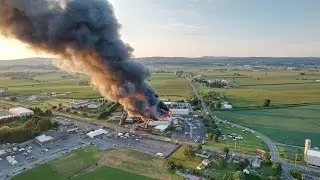 Drone video of the Weaver Nut Company fire in Lancaster County on Aug. 4, 2021