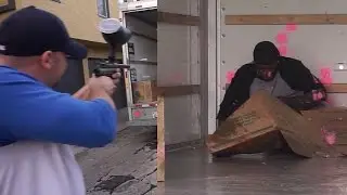 ВОРЫ ГРУЗОВИКА С ПРИМАНКОЙ ПРОТИВ ШАРИКОВ С ПЕЙНТШАРАМИ!! (ЗА КУЛИСАМИ)