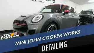 MINI John Cooper Works roof wrap in satin red with detailing and Kamikaze Collection ceramic coating