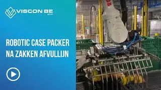 Robotic case packer na zakken afvullijn - De Aardappelhoeve Tielt