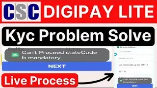 csc Digipay lite kyc problem || can't Proceed stateCode is mandatory problem for csc Digipay lite