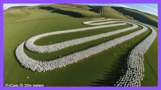 A massive flock of ducks, numbering up to millions