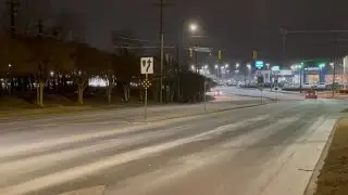 Watch sleet accumulate on roads in Winston-Salem on Saturday night