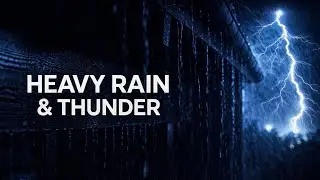🔴Heavy Rain & Thunderstorm Sounds in Dark Cabin for Sleeping | 24/7 ASMR Ambience