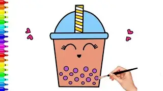 How To Draw A Boba Tea Kawaii Bubble Tea Easy Drawing For Kids & Toddlers ║ Step by Step ║Drawing
