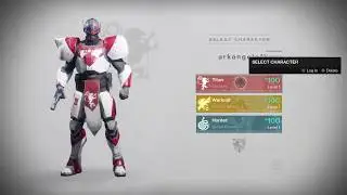 Destiny 2 Character Import - Character Select Screen
