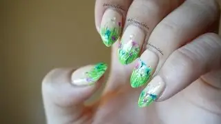 Dried flower field nail tutorial