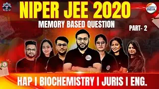 NIPER JEE | HAP, Biochemistry, Pharma Juris | Memory Based Question 2020 | Part -2 #niper #niper2025