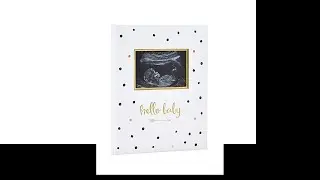 Pearhead First 5 Years Baby Memory Book with Sonogram Photo Insert, Black and Gold Polka Dot